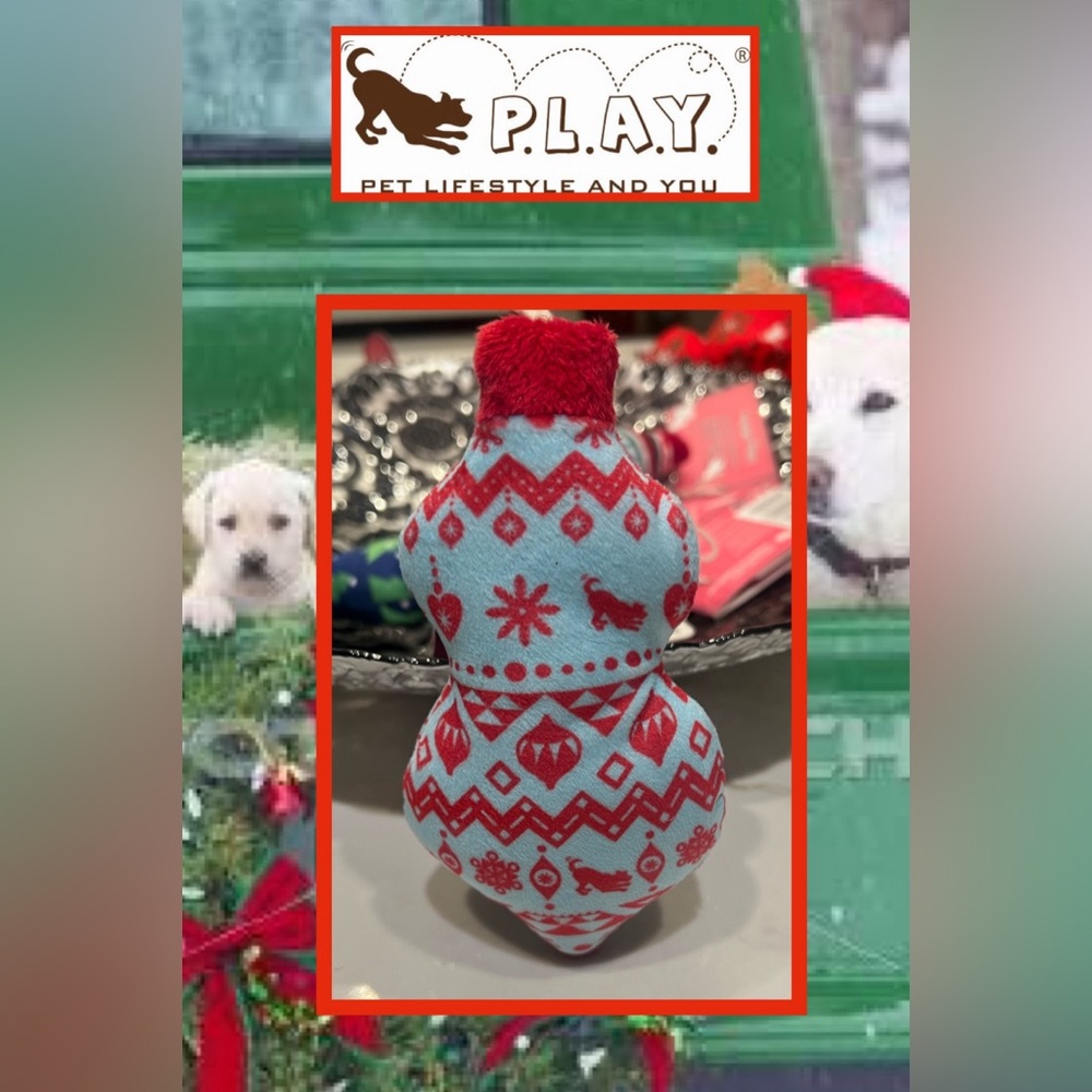 🆕 $3/for $20 in a BUNDLE ~ P.L.A.Y. Holiday Dog Candy Wrap Toy